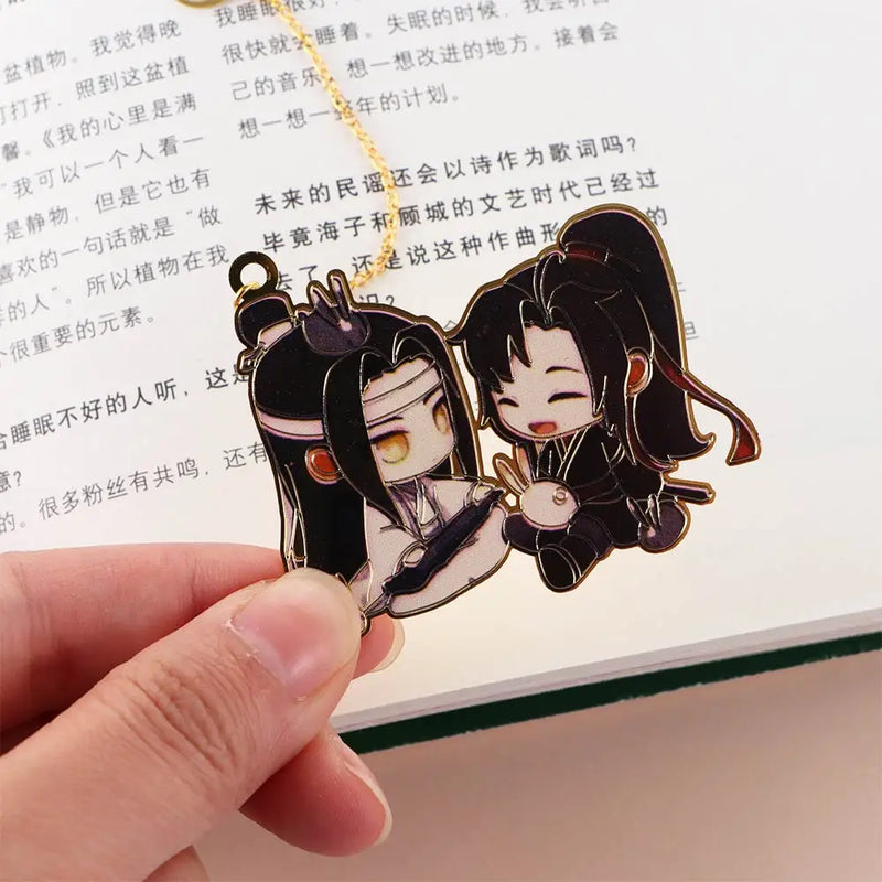 1Pc Mo Dao Zu Shi Anime Peripheral Metal Bookmarks Exquisite Classical Hollow Tassel Cartoon Character Bookmark