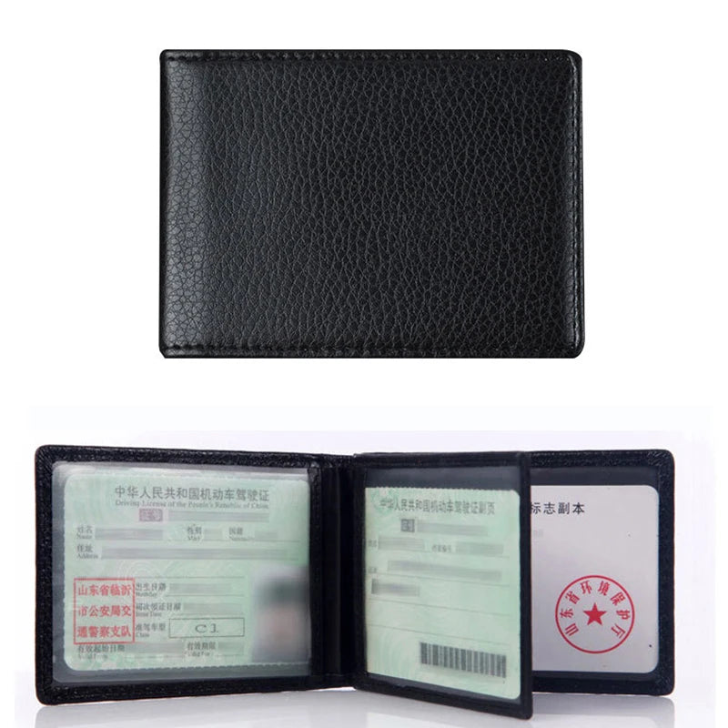 Driver License Holder Pu Leather Cover for Car Driving Documents Business ID Pass Certificate Folder Wallet Black Red Card Bags