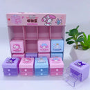 12pcs Cute Cartoon Sanrio Cinnamoroll My Melody Kuromi Drawer Storage Box Mini Jewelry Finishing Box Double Jewelry Box Gifts