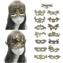 Gold Lace Mask Party Masquerade Halloween Mask Half Face One-Eyed Fox Fun Eye Patch Multiple Shapes