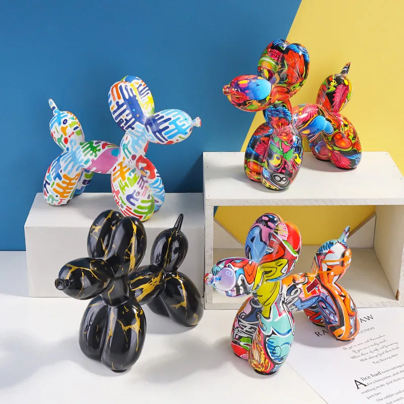 Vilead Pop Art Graffiti Balloon Dog Sculpture Object Painting Baloon Statue Ideas Animal Figures Decorative Items for Home Decor