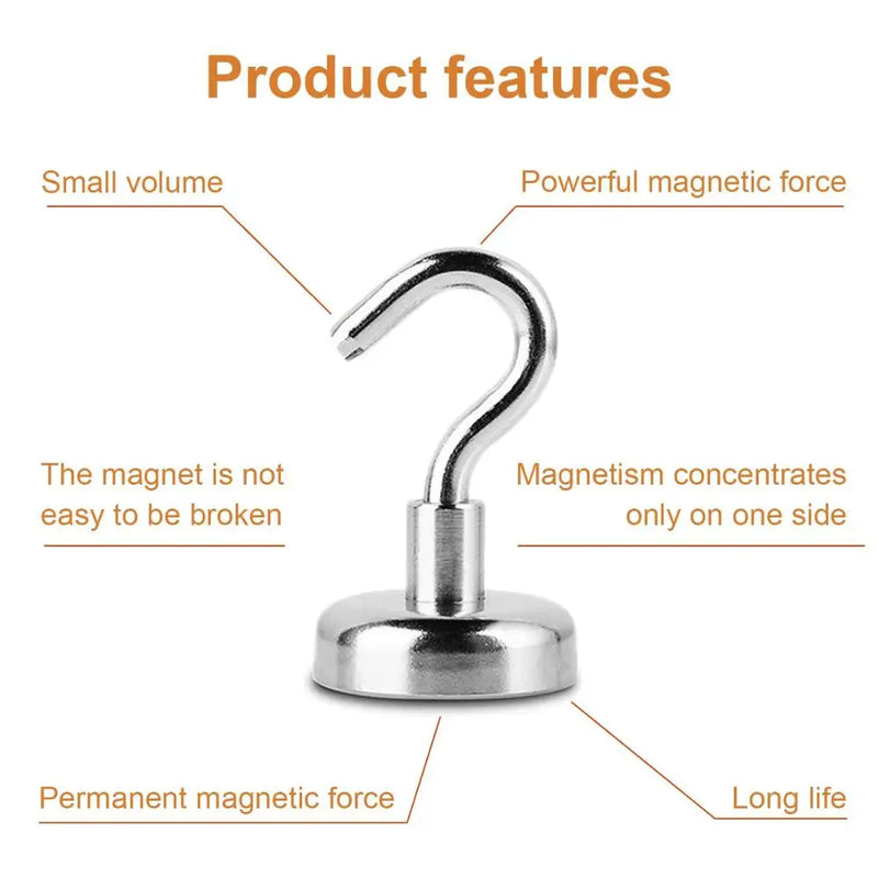 1/2/4/8 Pcs Super Strong Neodymium Magnetic Hook Fridge Magnets Quick Hook For Home Kitchen Accessories Home Improvement