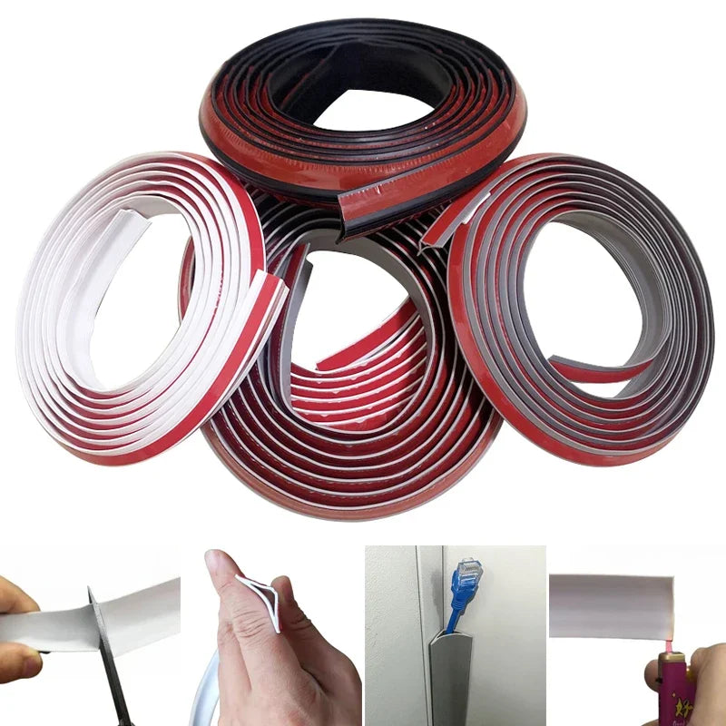 PVC Caulk Internal Corner Skirting Trim Line waterproof tape Ceiling Wall Edge Molding Self-adhesive Decorative Pressure Strip