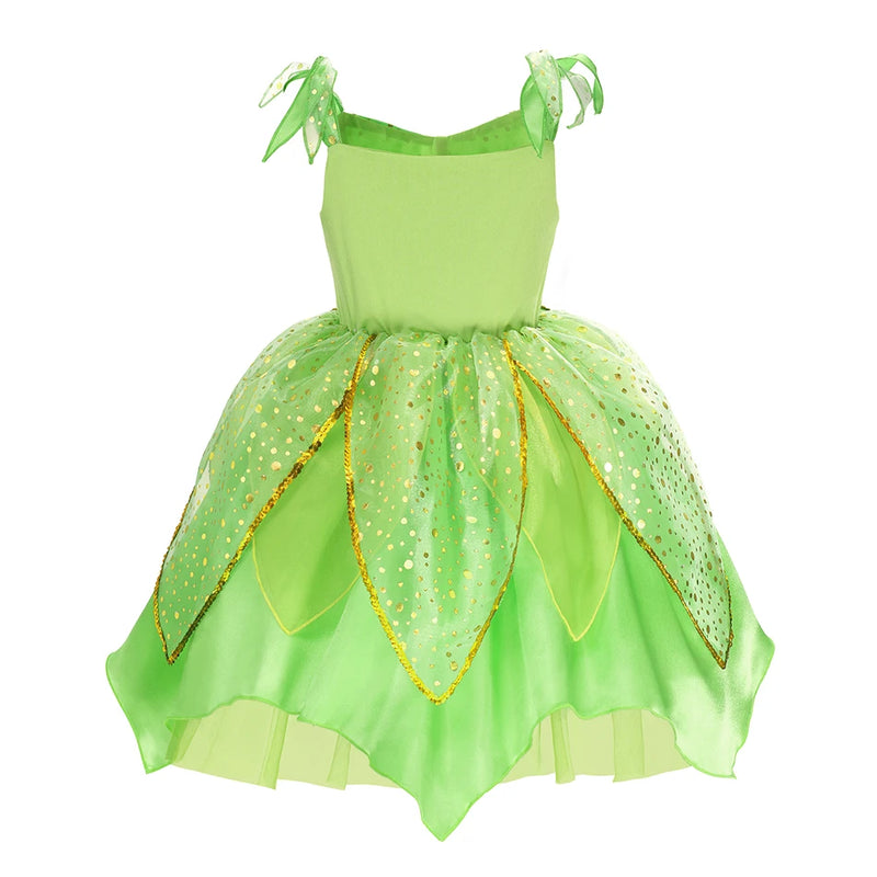 Disney Children Tinker Bell Princess Costume Girl Party Fancy Flower Vestido Christmas Birthday Carnival Dress Up Disguise Frock