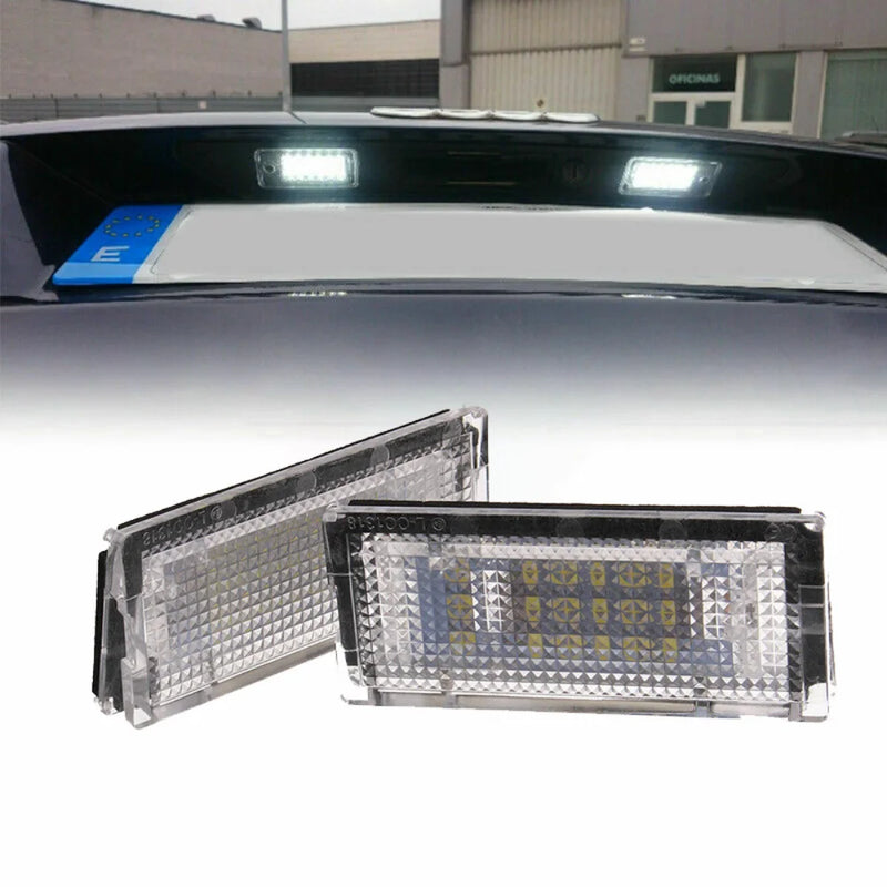 2Pcs 6500K 3528 SMD LED License Number Plate Lights White Canbus Error Free for BMW 3-series E46 1998-2005 3 4 5 Doors 12V