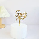 New Dad's Happy Birthday Cake Topper Golden Beer Super Dad High-grade Acrylic Father's Day Party Cake Toppers Dessert Decoration