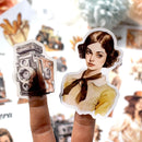 20 Sticker Books Ancient Aristocratic Architectural Patterns Retro Style Pre-cut Models Travel Character Patterns DIY Materials