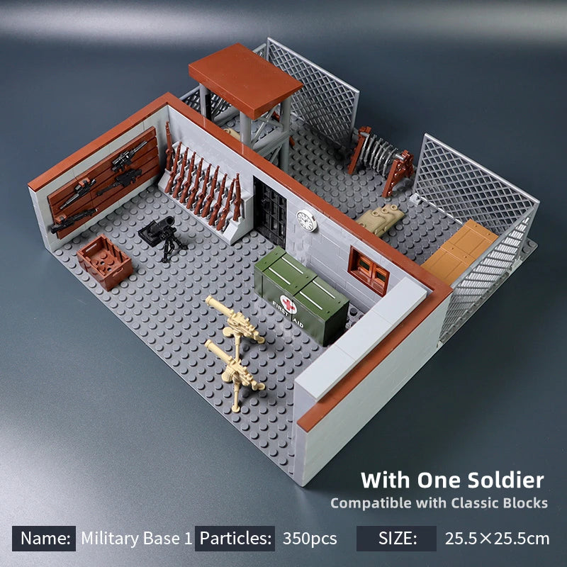 MOC Military Base Building Blocks Weapons House Blocks Toys for Boys Compatible Classic Army Guns Accessories Bricks Kids Toys