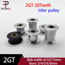 Printfly  2GT Idler Pulley 20Teeth Width 6 10 15mm Bore 3 4 5 6 8mm Bearing Timing belt 3D Printer Accessories Tensioning