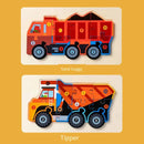 Children 3-6 Years Old Intellectual Development Engineering Traffic Car Wooden Three-Dimensional Jigsaw Mosaic Early Education