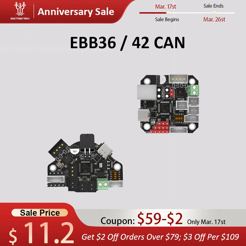 BIGTREETECH EBB36 EBB42 CAN V1.2 Board Support Canbus PT100 For Klipper Hotend HeadTool 36 stepper motor Ender3 3d Printer Parts