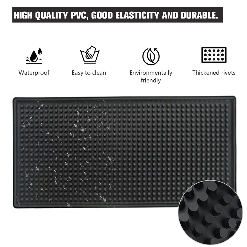 Bar Mat Rubber Coffee Bar Mats Anti-slip PVC Cup Mat Waterproof Heat Resistant Drain Mat for Bar Cafe Barista Cocktail Bartender