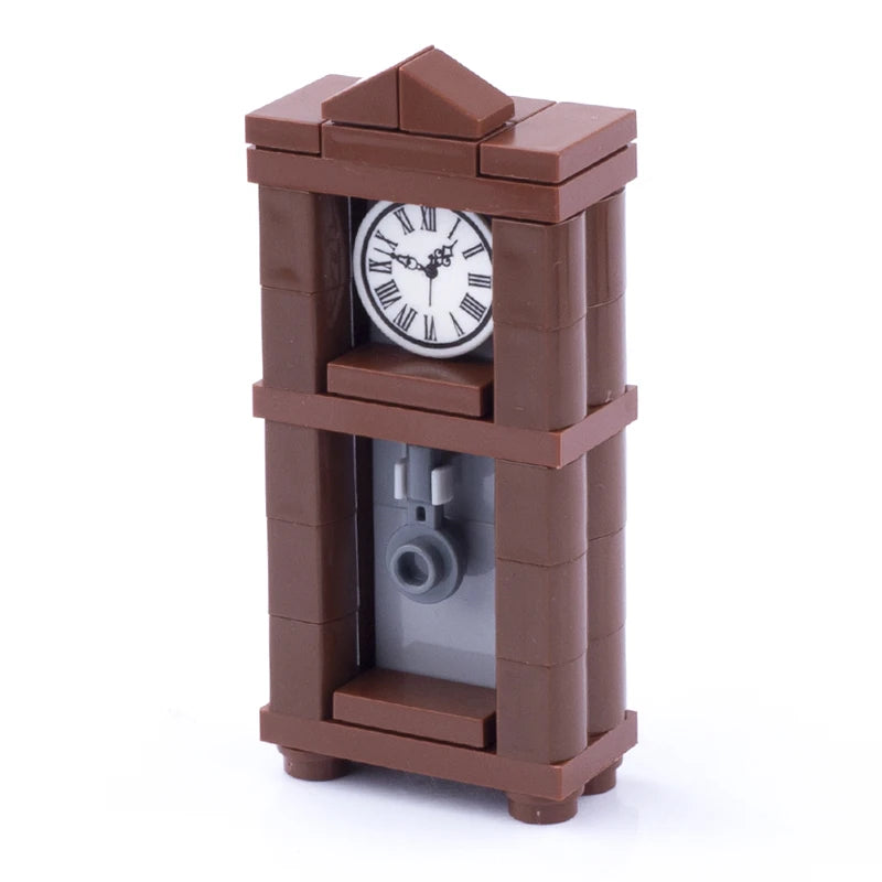 MOC City House Furniture Building Blocks Kit Toilet Fish Tank Bed Piano TV Sofa Couch Pendulum Clock Cooking Bench Bricks Toys