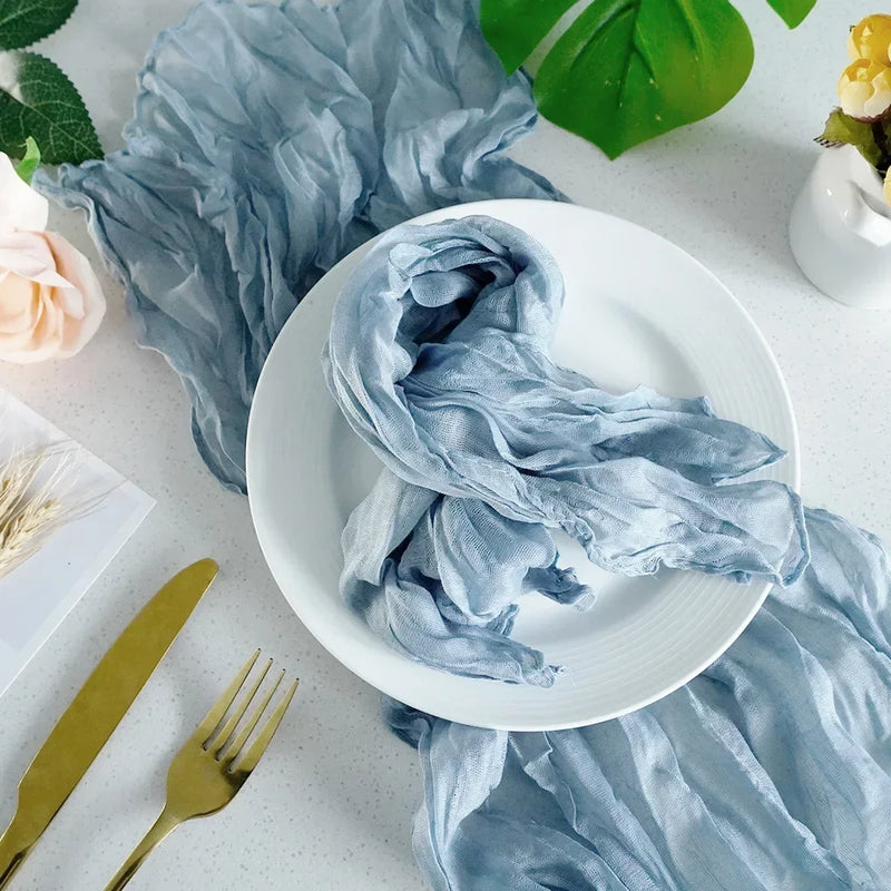 60Pcs 50x50cm Sage Green Napkins Boho Gauze Serving Table Decor Dinner Towel Cocktail For Wedding Thanksgiving Easter Decoration