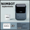 Niimbot B1 English Label Printer Portable Handheld Thermal Printer Mini Barcode QR Code Sticker Paper Color Rolls Maker Cable