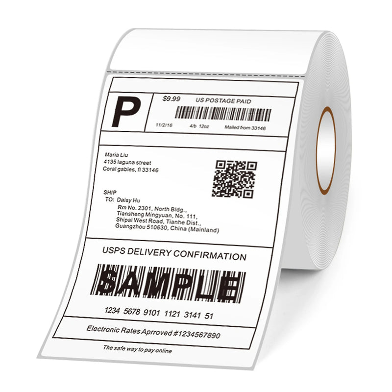 Thermal Shipping Labels Roll Shipping Package Thermal Printer All-Purpose Label Paper Sticker Self-adhesive Waterproof Oil-Proof