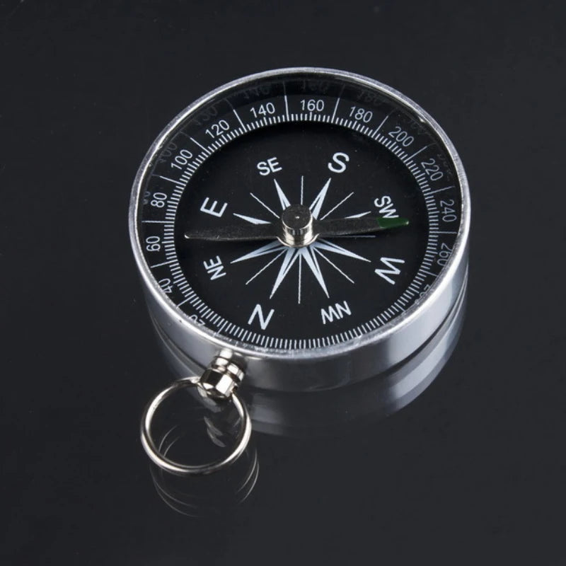 1~10PCS Survival New Mini Pocket Compass Switch Lightweight Aluminum Compass Key Chain Metal for Outdoor Camping Hiking