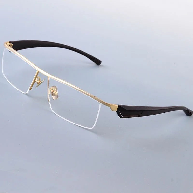 Vazrobe 160mm Oversized Eyeglasses Male Black Gold Glasses Frame Men Spetacles Prescription Semi Rimless Huge Large Wide Face