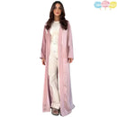 Muslim Women Pink Satin Kimono Abaya Damen Dubai Elegant Luxury Kaftan Modest Dress Islam Caftan Marocain Robe Femme Musulmane