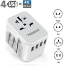 TESSAN Universal Travel Adapter with 3 USB, 1 USB C, International Socket adapter for Germany, USA, England, Australia