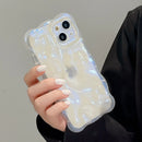 Transparent Bubbles Shape Curly capa for iPhone 13 14 12 Pro Max 11 12ProMax 15 Plus Case Glitter Shockproof Bumper Cover Soft