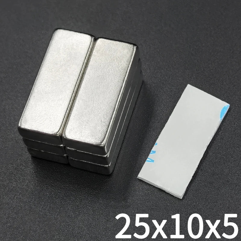 Block Strong Neodymium Powerful Rare Earth Permanent Magnets with Double-Sided Adhesive for Decoration Office Craft Fridge DIY