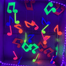 Glow Neon Party Supplies Neon Paper Garland Tassels Triangle Flags Bunting Birthday Party Wedding Black Light Reactive UV Decor