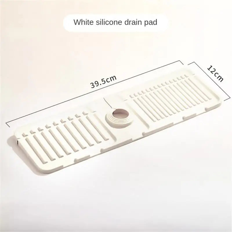 Faucet Splash Guard Draining Tray Mat Kitchen Sink Silicone Faucet Pad Faucet Handle Drip Catcher Tray Sink Splash Guard Drain