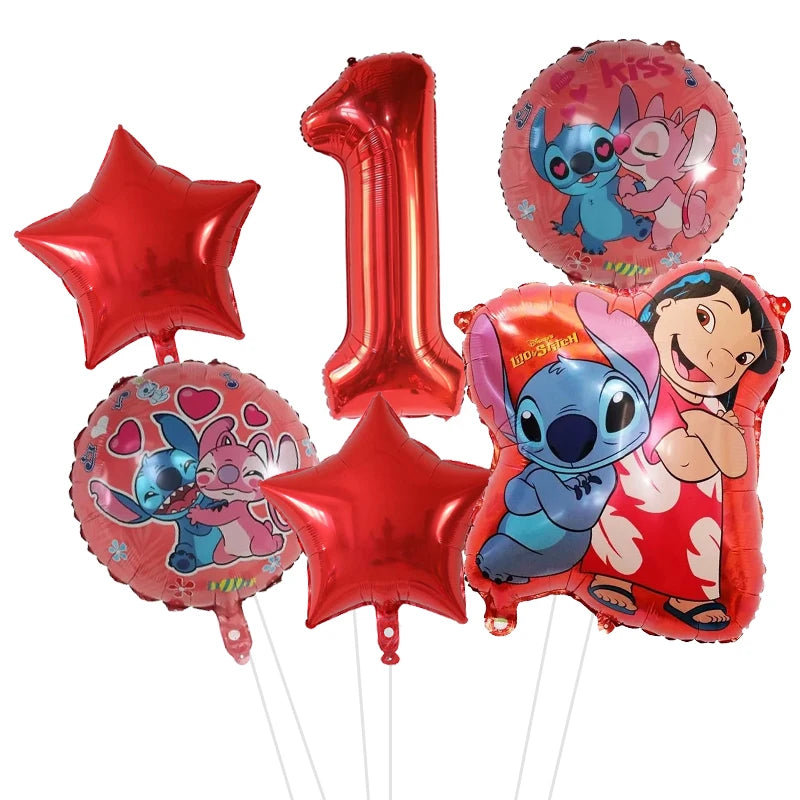 6pcs Disney Lilo & Stitch Party Balloons Stitch 32" Number Balloon set Baby Shower Birthday Party Decorations Kids Toy Gifts