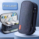 Pen Storage Bag Pencil Case 5 Layer Large Capacity Cosmetic High Quality Study Supplies Simple Student Stationary Boxes