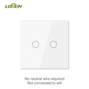 Logen Double-touch Switch 1/2/3Gang 2 Way Stair Switch EU Standard Need't Neutral Wire Glass Panel Wall Switch Stair Switch