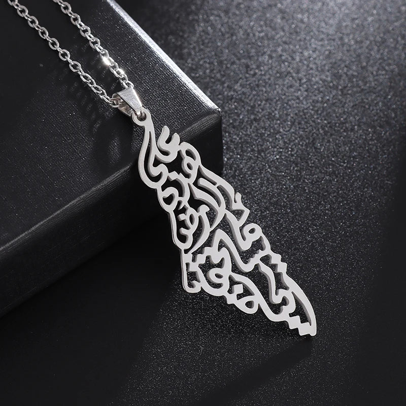 Classic Lucky Arabian God Allah Pendant Stainless Steel Necklace Ladies Islamic Muslim Charm Amulet Jewelry Gift Wholesale