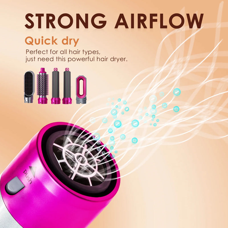 Hair Dryer 5 in 1 Multifunctional Electric Comb Negative Ion StraightComb Curling Iron Detachable Bruening Brush Hair Dryer