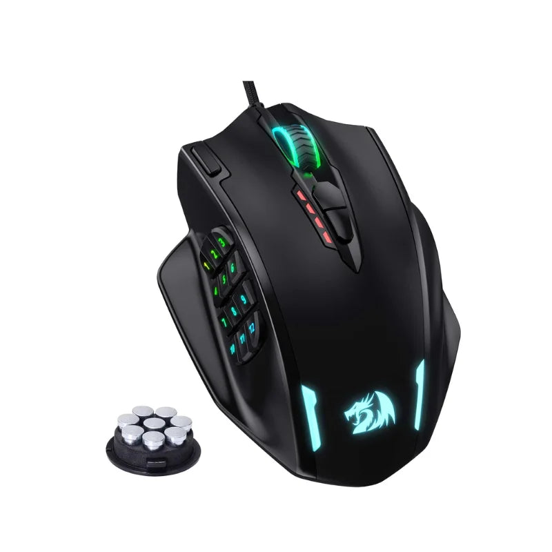 Redragon M908 RGB Backlight LED USB Wired Gaming Mouse 18 Programmable Mouse Buttons 12400 DPI