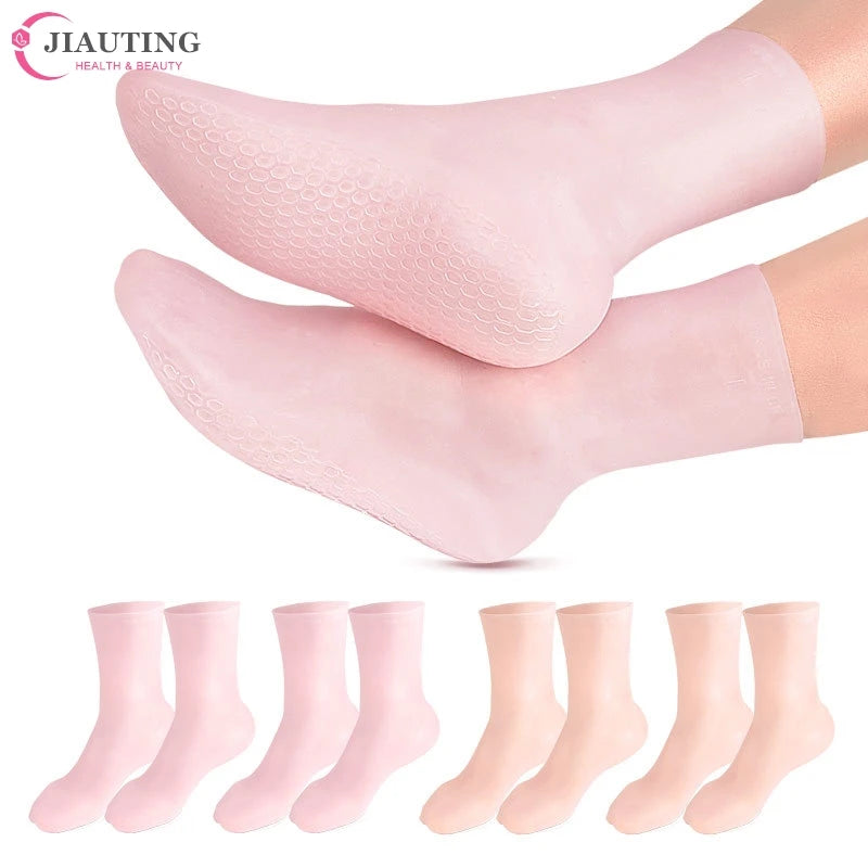 1pair Feet Care Long/short Gel Socks Gloves Moisturizing Silicone Socks Foot SkinCare Hand Protectors Anti Cracking Spa Home Use