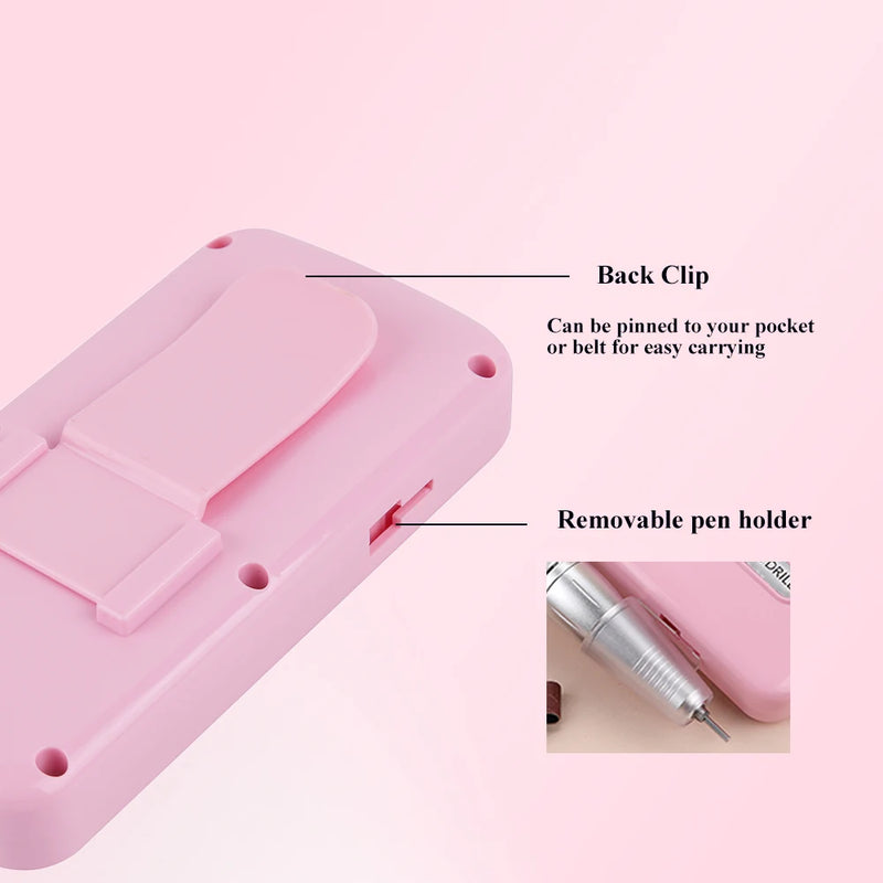 45000RPM Professional Rechargeable Electric Nail Drill Machine Portable Cordless Nail File For Acrylic Gel Nails Remove