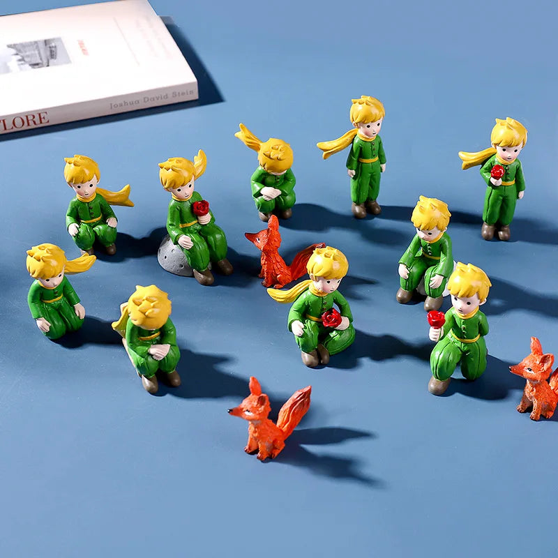 Creative Little Prince Rose Small Fox Modern Home Desk Small Ornaments Children's Birthday Christmas Gift Ornaments Decoration