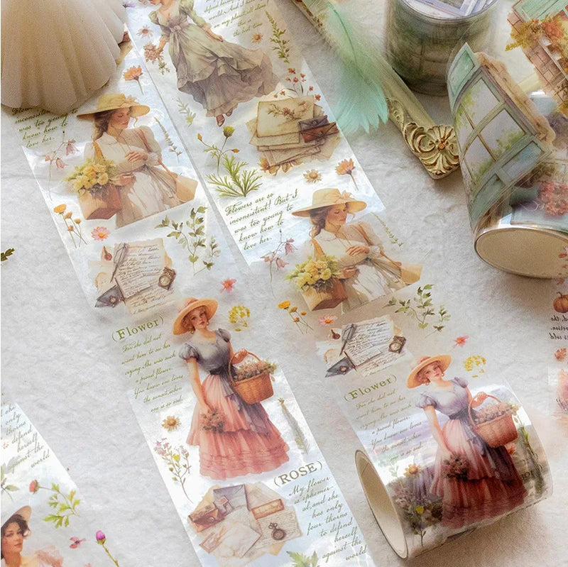 Card Lover 50mm*2m [River of Years Series] Vintage Journal Masking Tape Waterproof Paper Washi Tape Material Scrapbook Kit