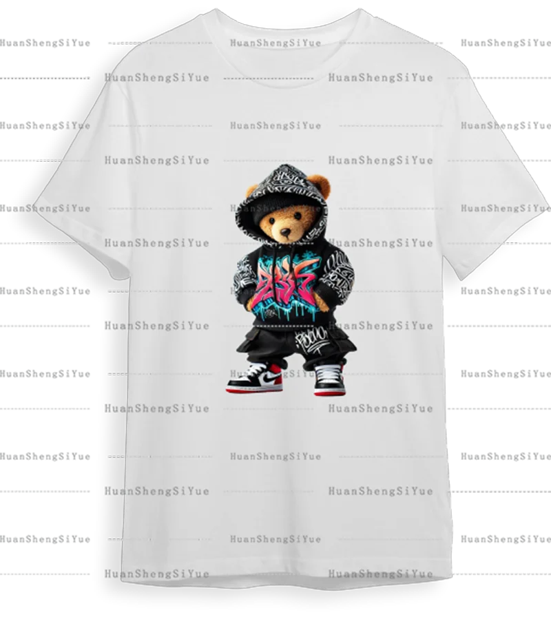 Playful Bear Ironed Sticker Clothes DTF Halloween Thanksgiving Fashion T-shirt Hoodie DIY Jacket Patch Heat Transfer Sticker