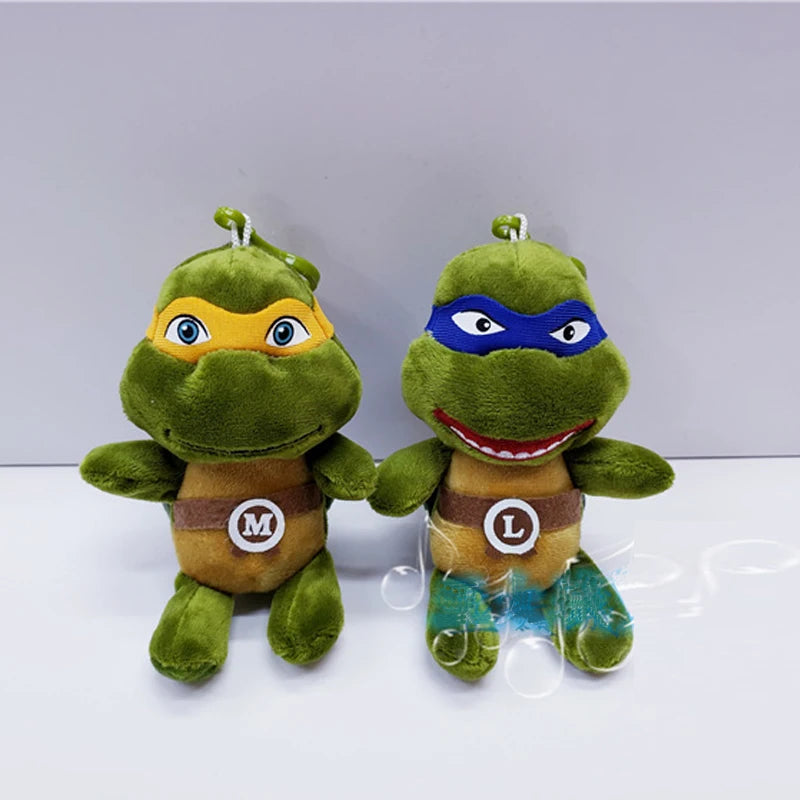 Wholesale 24pcs/lot 4 inch Cute Animal Turtles Raphael Donatello Stuffed Plush Toy Pendants Keychain Gifts