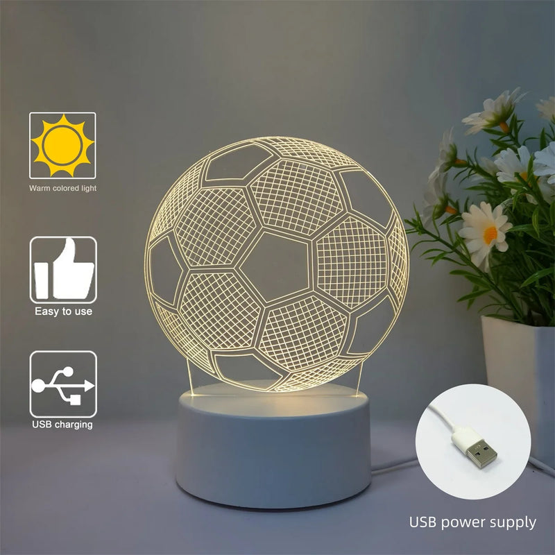 1 football 3D night light, Father's Day, holiday gift table light for family, atmosphere light, companion sleep light.
