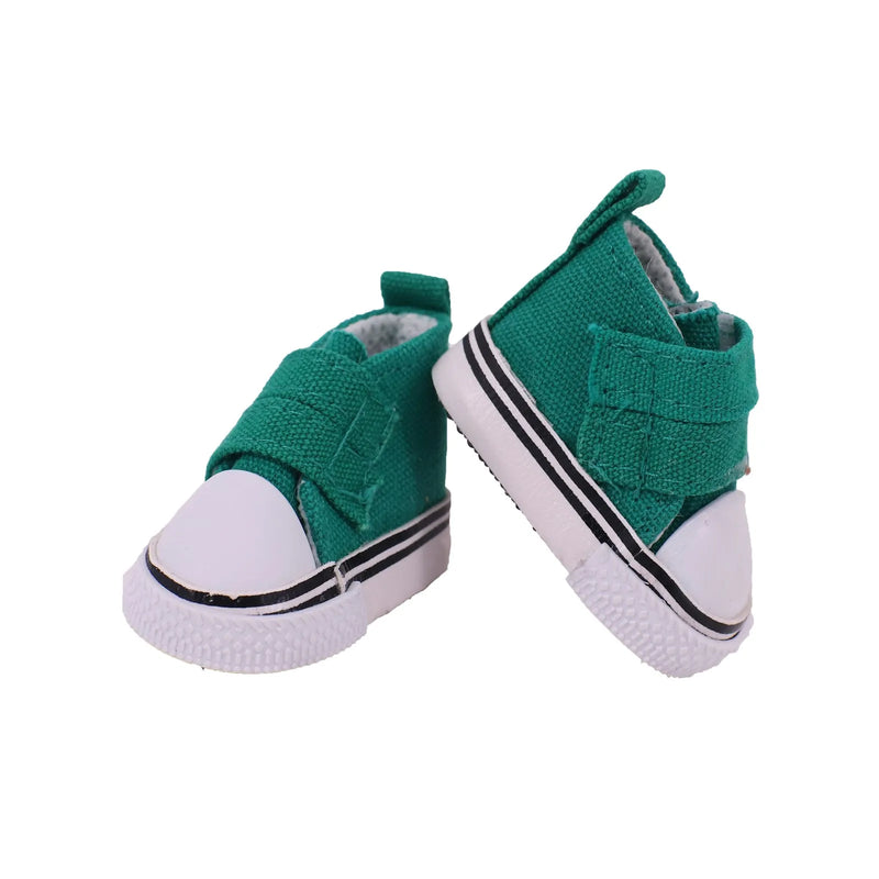 5Cm Doll Canvas Shoes Lace-up High-top Sneaker For 14inch Wellie Wisher Doll Toy 1/6 Bjd Paola 20Cm K-pop Cotton Doll Clothes