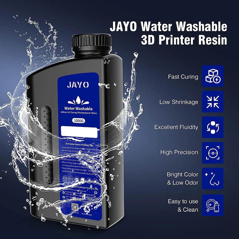 JAYO Water Washable Resin For 3D Printer 405nm UV Resin Water-Wash 3D Printer Resin For DLP LCD Printer 3D Printing Material