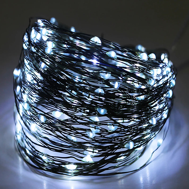 5M/10M/20M LED light string green copper wire Christmas fairy light camping garden terrace party wedding New Year USB battery bo