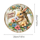 1 piece farmhouse style round wooden Easter bunny logo, 7.87 inch made wooden wreath with lilies and spring decoration, farmhous