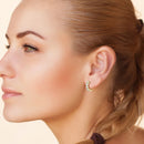 OXTAO Real 925 Silver 3.5mm Moissanite Clip Earrings Female Jewelry Hoop Earring Sparkling Lab Diamond Wedding Party Jewelry