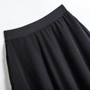 Minimalist Autumn and Winter Bright Silk Plaid Women'sFashion Elegant Mid Length Elastic High Waisted Large Hem A-line Skirt