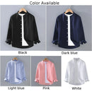 Mens Linen Shirt Stand Collar Long Sleeve Henley White Black Soft Comfortable Simple Spring Summer Men's Shirt Solid Color