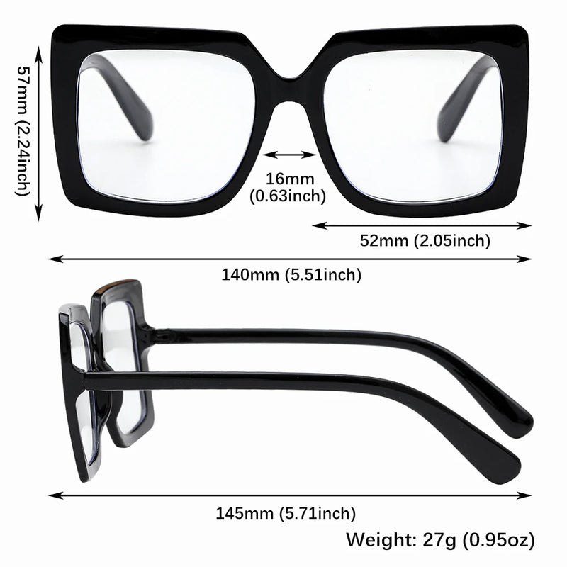 High-definition Anti Blue Light Glasses for Women Men Trendy Big Frame Office Computer Goggles Fashion Blue Ray Blocking Eyewear