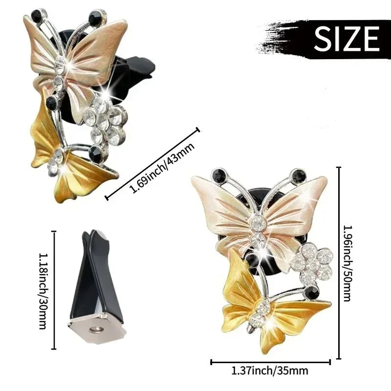 Air Freshener Butterfly Car-styling Car Perfume Natural Smell Air Conditioner  Butterfly Diamond Aromatherapy Clip